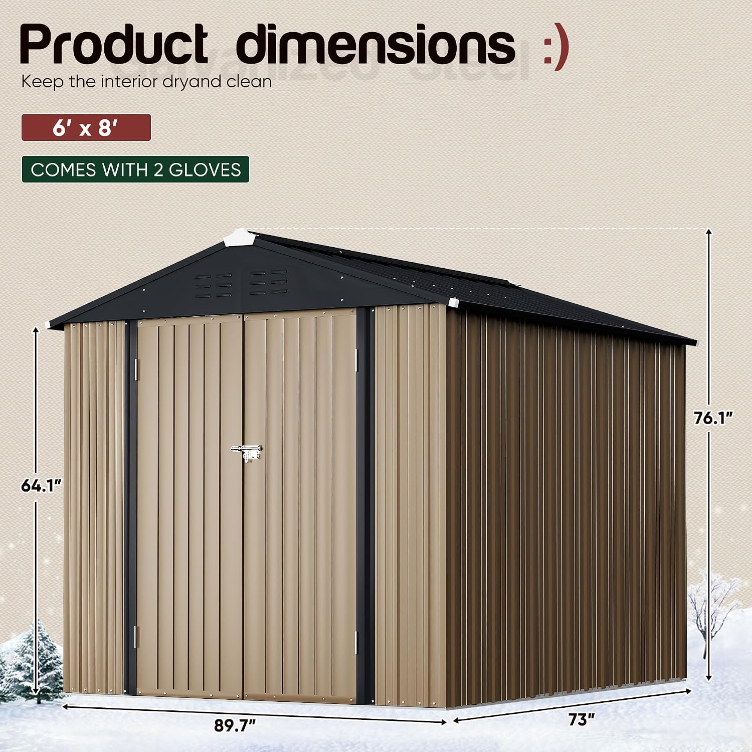 6x4 FT Metal Outdoor Storage S - Garden Tools recension och pris
