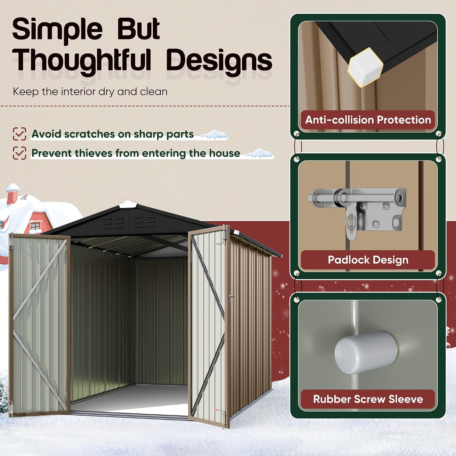 6x4 FT Metal Outdoor Storage S - Garden Tools recension och pris