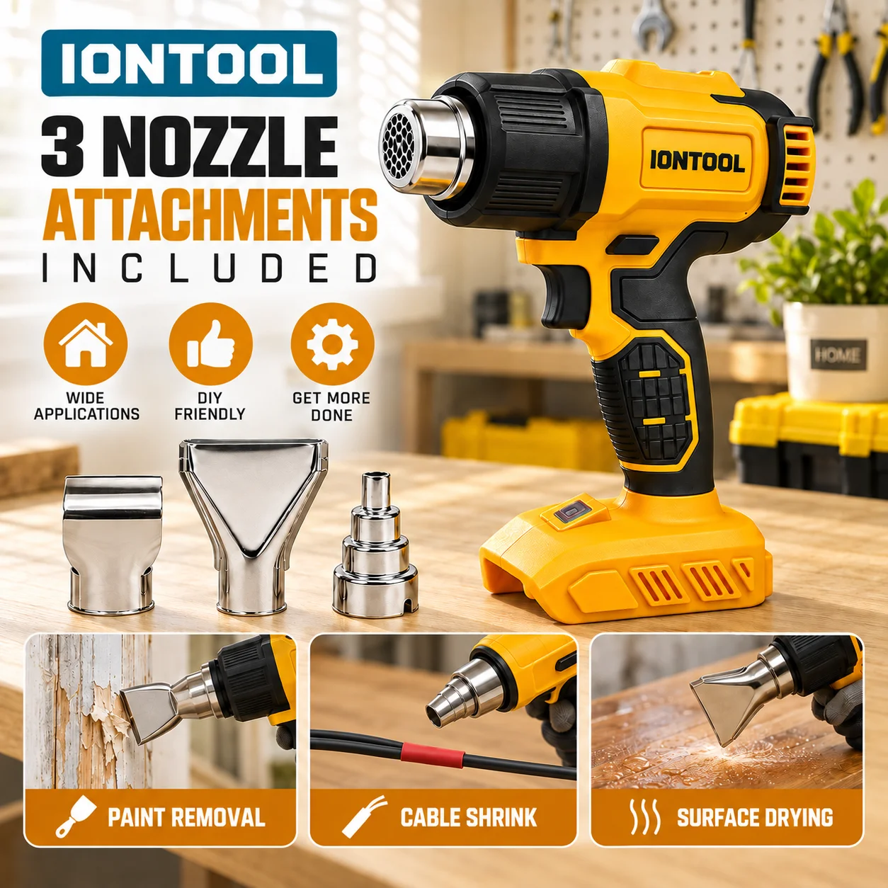 IONTOOL Yellow Cordless Heat G - Cordless Heat Gun For Shrink Tubing recension och pris