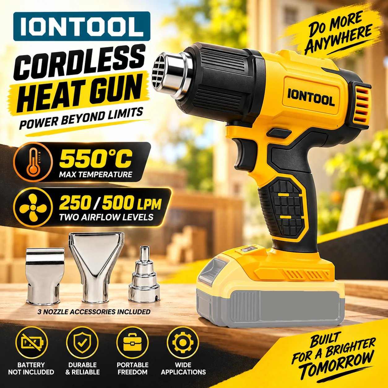 IONTOOL 550℃ Cordless Heat Gun - Cordless Heat Gun For Shrink Tubing recension och pris