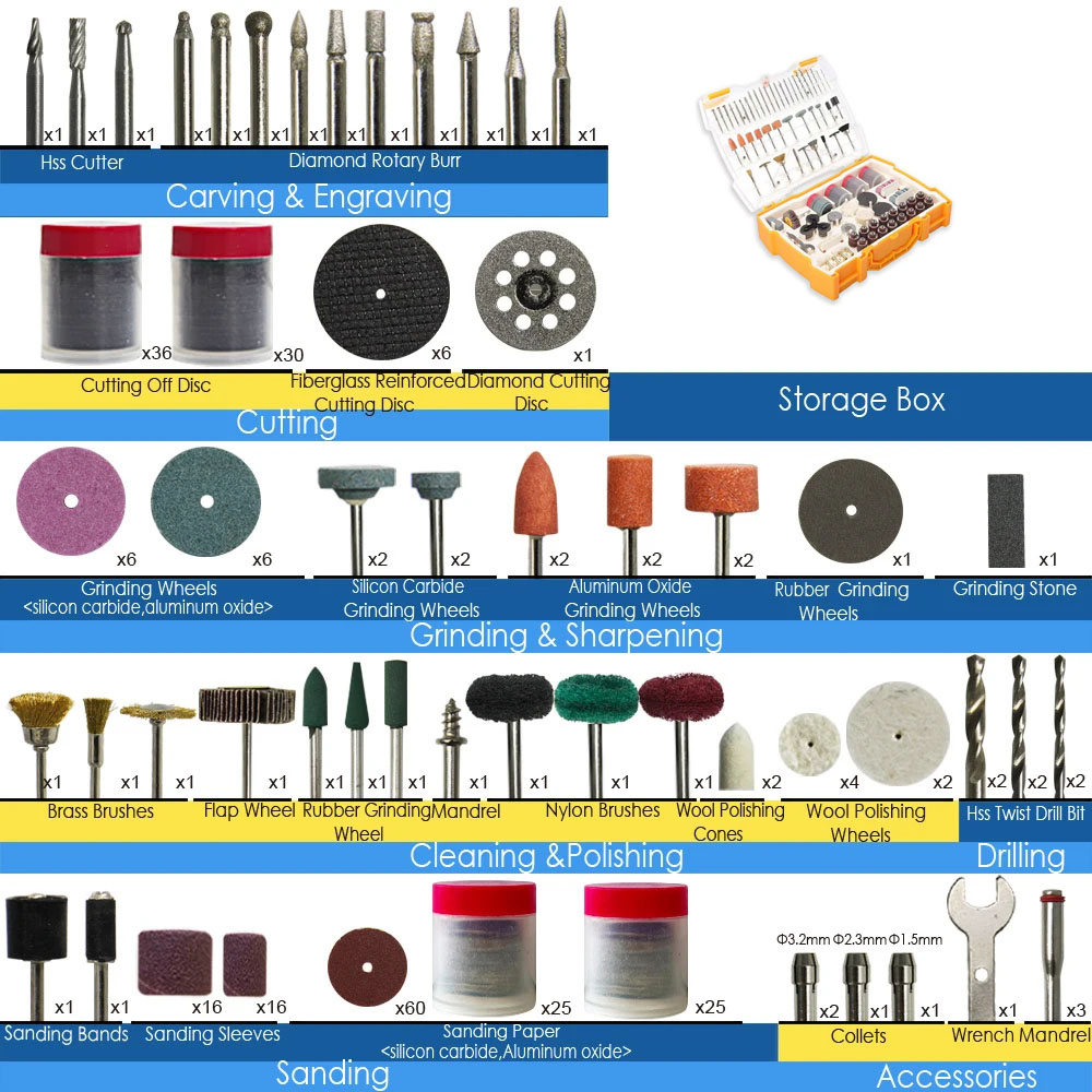 NEW STYLE 287PCS Abrasive Rota - Cordless Rotary Tool Kit Accessories recension och pris